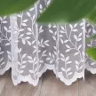 Kész függöny fehér alapon fehér kis levelek A6 300x180cm