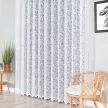 Kész függöny fehér alapon fehér kis levelek A6 300x180cm