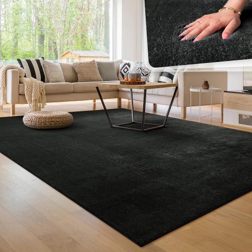 Arise plüss puha tapintású szőnyeg fekete 80x150cm