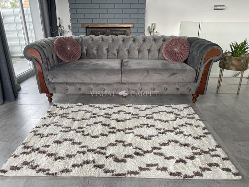 Morocco shaggy szőnyeg 087 barna-krém 60x200cm
