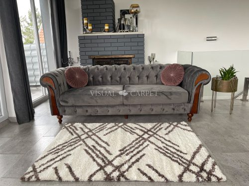 Morocco shaggy szőnyeg 5040 barna-krém 60x110cm