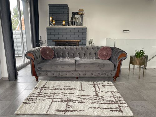 Morocco shaggy szőnyeg 8708 barna-krém 80x150cm