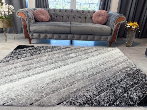 California 3D shaggy szőnyeg 5cm 563 szürke-fekete 60x220cm