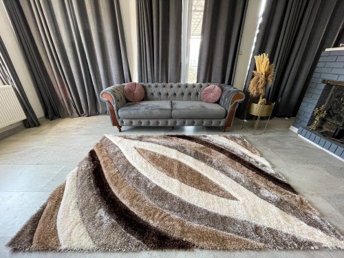 Elena 3D shaggy szőnyeg 082 vizon-barna 200x290cm