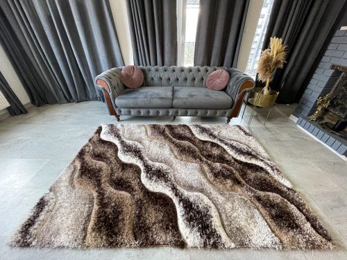  Elena 3D shaggy szőnyeg 084 vizon-barna 120x170cm