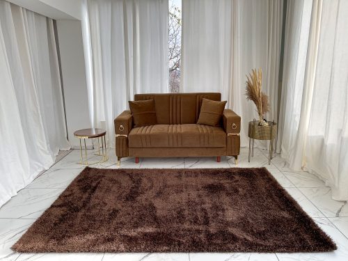Elena Luxury Shaggy brown szőnyeg 80x250cm Barna