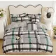 Flanel zöld barna csíkos mintás ágyneműhuzat garnitúra 7 részes