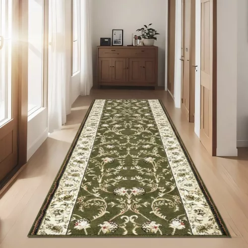   Futószőnyeg méterben Oriental zöld 80cm széles méteráru