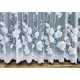 Kész függöny fehér alapon fehér falevél A7 300x220cm