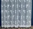 Kész függöny fehér alapon fehér kakas A1 400x250cm