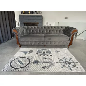 Gyerek szőnyeg matróz mintás szürke 100x150cm