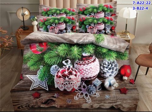 Karácsonyi ágynemű garnitúra 3 részes karácsonyfa díszek