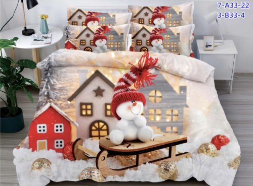 Karácsonyi ágynemű garnitúra 7 részes kis házikós manó