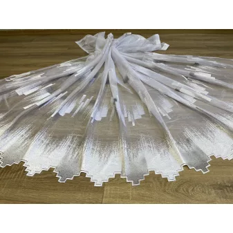 Kész függöny fehér alapon szürke parketta 300x175cm