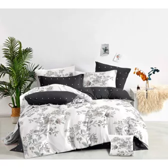   Miami fehér páfrány mintás ágyneműhuzat garnitúra 3 részes