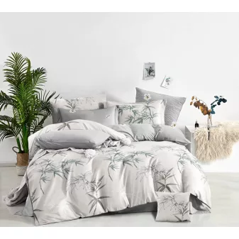   Miami fehér pálma levél mintás ágyneműhuzat garnitúra 3 részes