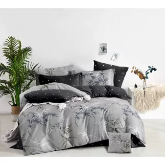   Miami szürke pálma levél mintás ágyneműhuzat garnitúra 3 részes