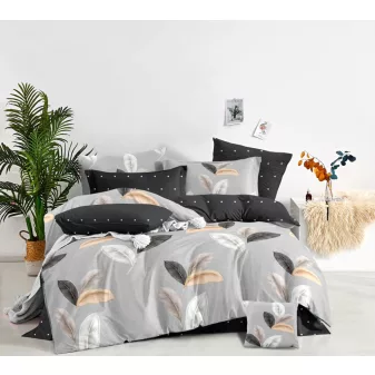   Ester bezs sárga levél mintás ágyneműhuzat garnitúra 3 részes