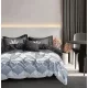 Ester fehér kék levél mintás ágyneműhuzat garnitúra 3 részes