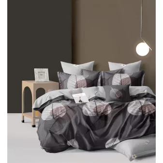   Ester fekete levél mintás ágyneműhuzat garnitúra 3 részes