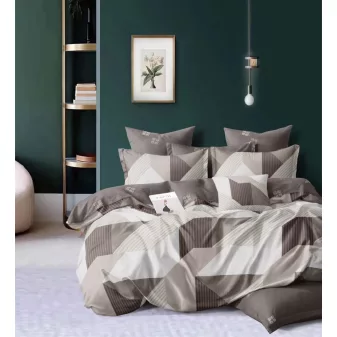   Monaco barna geometrikus mintás ágyneműhuzat garnitúra 3 részes