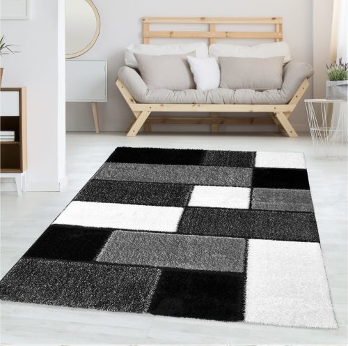 Melissa 3D shaggy szőnyeg 3072 szürke-fekete 160x230cm
