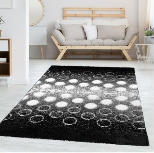 Melissa 3D shaggy szőnyeg 5407 szürke-fekete 80x250cm
