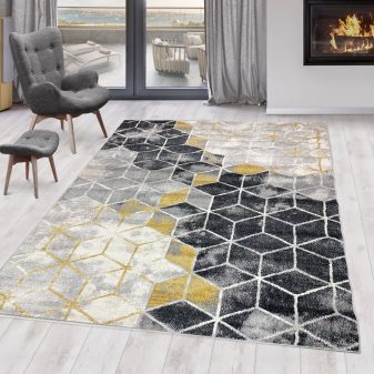 Milano Art szőnyeg 2408 szürke-sárga 60x110cm