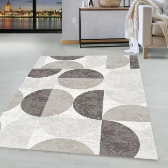   Milano Art szőnyeg karika mintás krém-bézs 3db-os 80xszett (2db 80x150cm, 1db 80x250cm)
