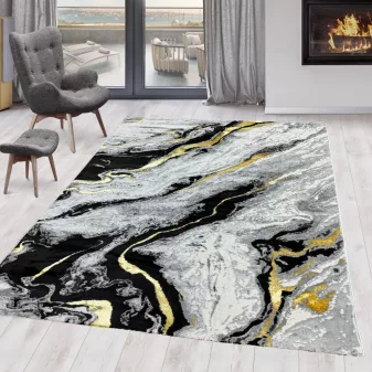 Noelle Art modern szőnyeg 1422 fekete-arany 160x230cm
