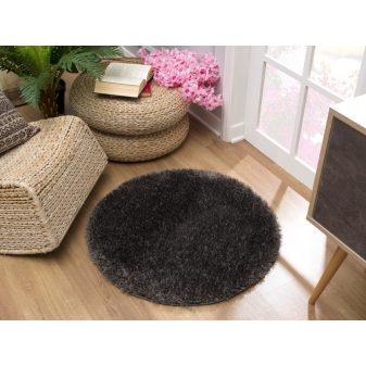    Super shaggy kerek szőnyeg antracit 120cm