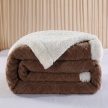  Sherpa kétoldalas vastag ágytakaró/pléd barna 180x200cm