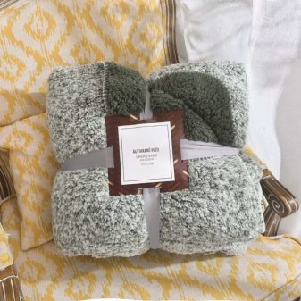     Sherpa Fade kétoldalas vastag ágytakaró/pléd zöld 150x200cm