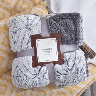     Sherpa Nyuszi kétoldalas vastag ágytakaró/pléd sötétszürke 150x200cm