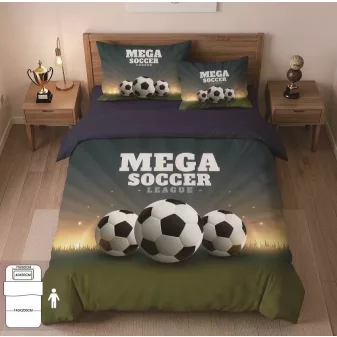   Soccer zöld három focilabda mintás ágyneműhuzat garnitúra 3 részes