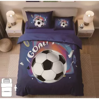   Soccer lila focilabda mintás ágyneműhuzat garnitúra 3 részes