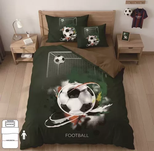 Soccer zöld focilabda mintás ágyneműhuzat garnitúra 3 részes