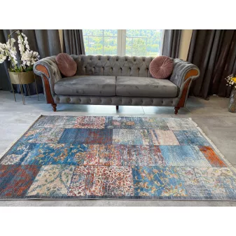   Tebriz Chobi Patchwork 106 gray-blue (szürke-kék) szőnyeg 70x150cm