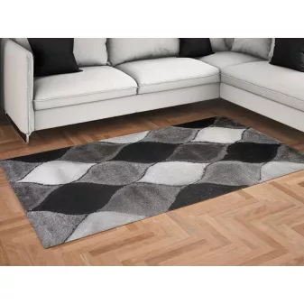    Akciós Venice 3d Shaggy szőnyeg 1138 black-gray (fekete-szürke) 120x170cm