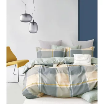   Sofia sárga zöld csíkos mintás ágyneműhuzat garnitúra 3 részes