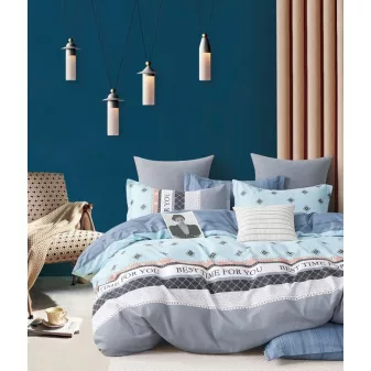   Aurela kék best time mintás ágyneműhuzat garnitúra 3 részes