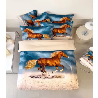   Animals barna ló mintás ágyneműhuzat garnitúra 3 részes