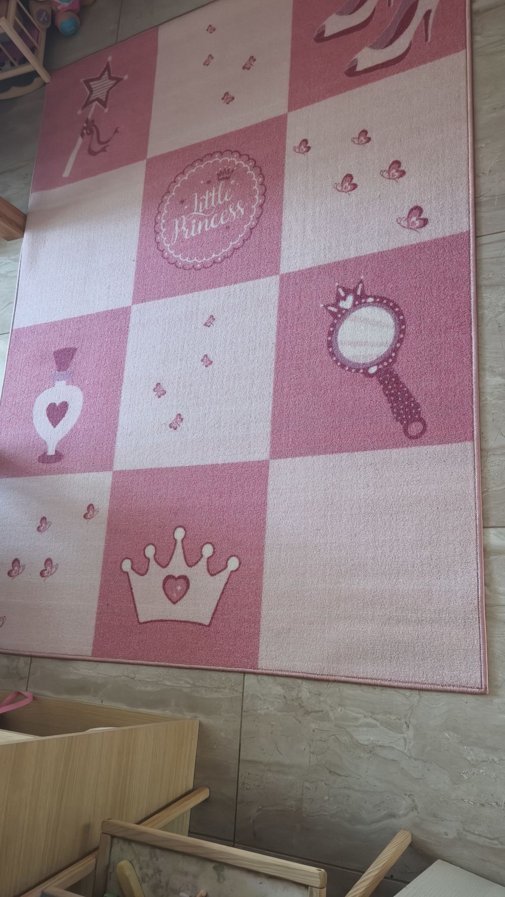 Gyerek szőnyeg rózsaszín princess 160x240cm
