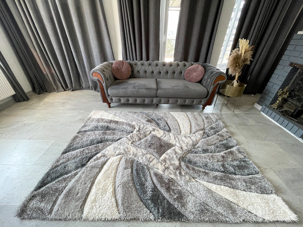 Elena 3D shaggy szőnyeg 085 szürke 160x230cm