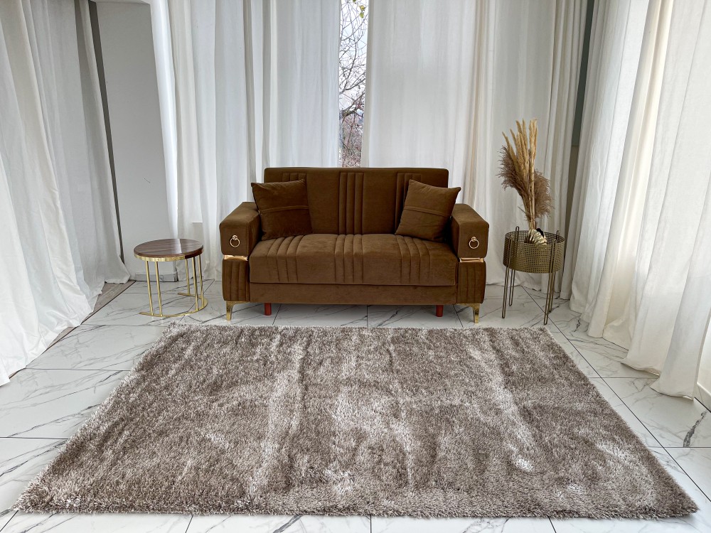 Elena Luxury Shaggy beige szőnyeg 120x170cm Bézs